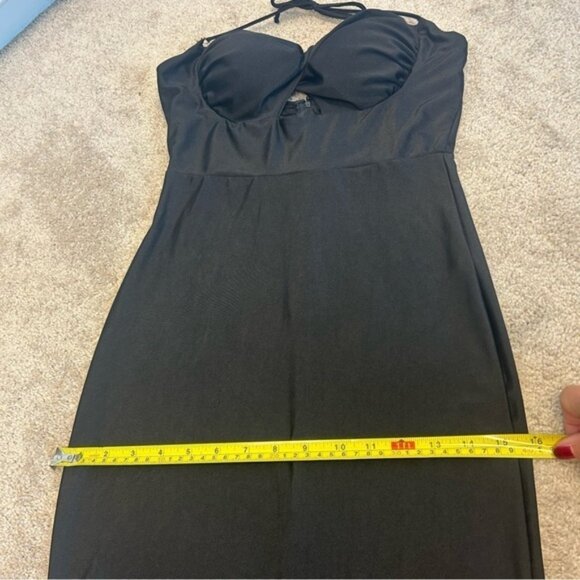 Windsor black sweetheart spaghetti strap cutout front twist mermaid dress Sz M - Picture 14 of 15